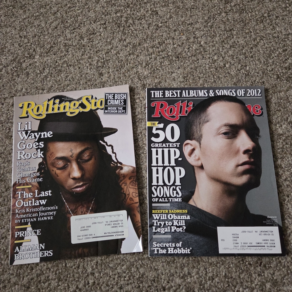 Eminem Lil Wayne Rolling‎ Stones Magazine Cover Hip Hop Bundle 2009/2013